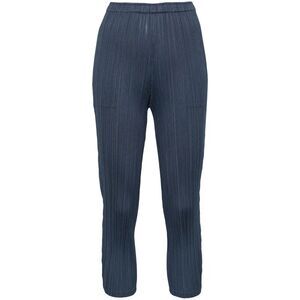 Pleats Please Blue Trousers - Slim-Fit Trousers Women